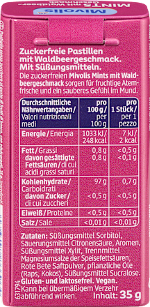 Pastillen, Mints Waldbeere, zuckerfrei, 35 g