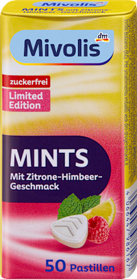 Pastillen, Mints Zitrone-Himbeere, zuckerfrei, 35 g