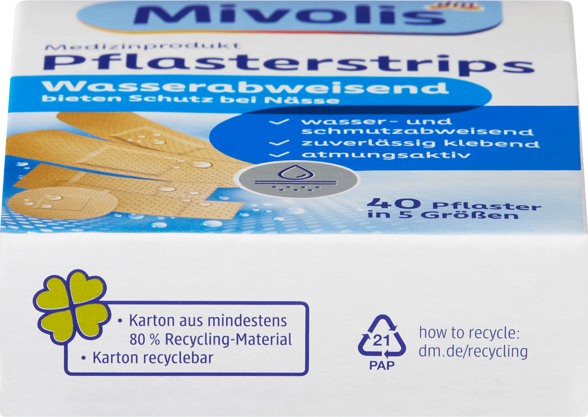 Mivolis Pflasterstrips Wasserabweisend, 40 St