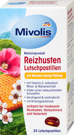 Hoestpastilles met Manuka honing vulling, 24 stuks