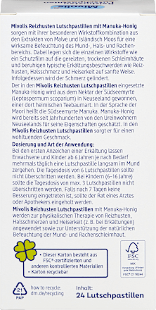 Reizhusten Lutschpastillen mit Manuka-Honig-Füllung, 24 St