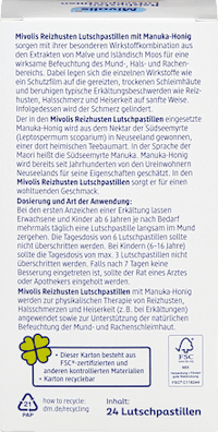 Reizhusten Lutschpastillen mit Manuka-Honig-Füllung, 24 St