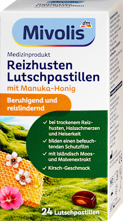 Reizhusten Lutschpastillen mit Manuka-Honig-Füllung, 24 St