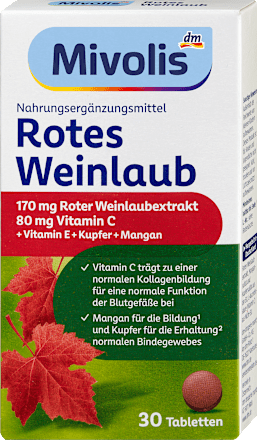 Rotes Weinlaub Tabletten 30 St, 19 g