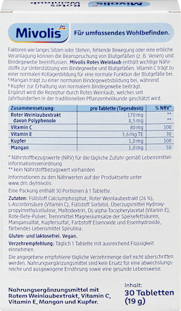 Rotes Weinlaub Tabletten 30 St, 19 g
