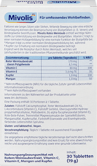 Rotes Weinlaub Tabletten 30 St, 19 g