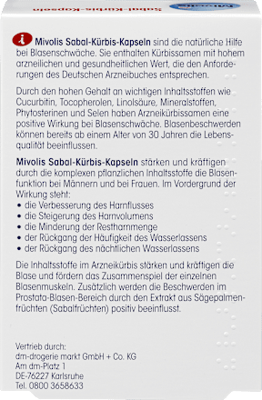 Sabal-Kürbis-Kapseln, 90 St Mivolis
