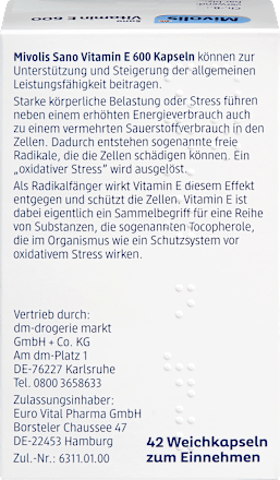 Sano Vitamin E 600, Weichkapseln, 42 St
