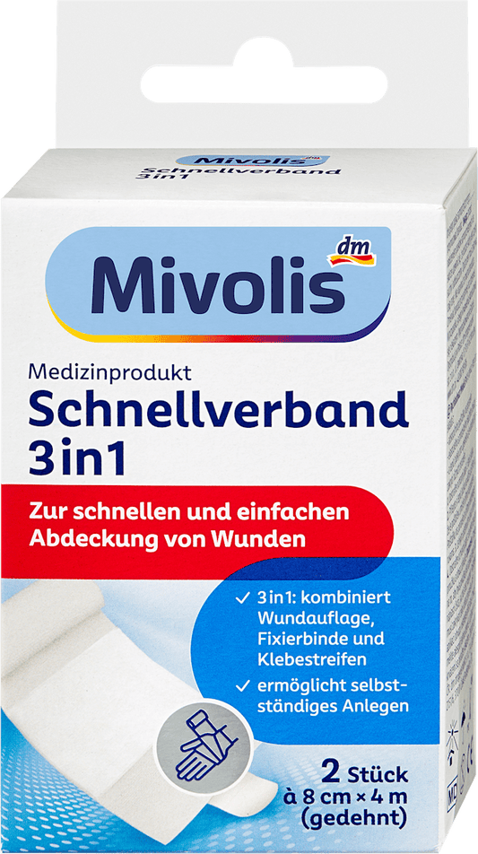 Mivolis Pansement rapide 3 en 1, 2 pcs