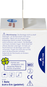 Zelfklevend verband, 6 cm x 5 m (uitgerekt), 1 rol, 1 stuk