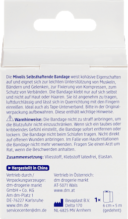 Mivolis Selbsthaftende Bandage, 6 cm x 5 m (gedehnt), 1 Rolle, 5 m