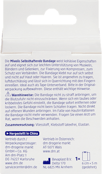 Mivolis Selbsthaftende Bandage, 6 cm x 5 m (gedehnt), 1 Rolle, 5 m