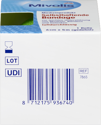 Zelfklevend verband, 6 cm x 5 m (uitgerekt), 1 rol, 1 stuk
