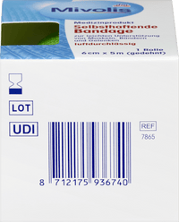 Zelfklevend verband, 6 cm x 5 m (uitgerekt), 1 rol, 1 stuk