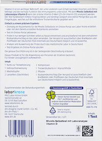 Selbsttest mit Laboranalyse Vitamin D, 1 Anwendung, 1 St