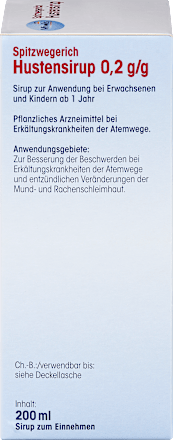 Spitzwegerich Hustensirup, 200 ml