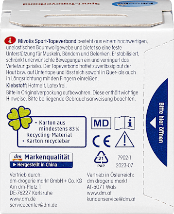 Sporttapeverband, 1 rol, 1 stuk
