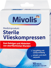 Mivolis Sterile Kompressen 7,5 cm x 7,5 cm, 10 St