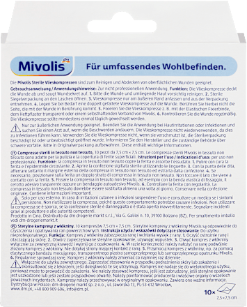 Mivolis Sterile Kompressen 7,5 cm x 7,5 cm, 10 St