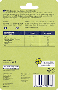 Stevia tabletten 100 stuks, 100 stuks