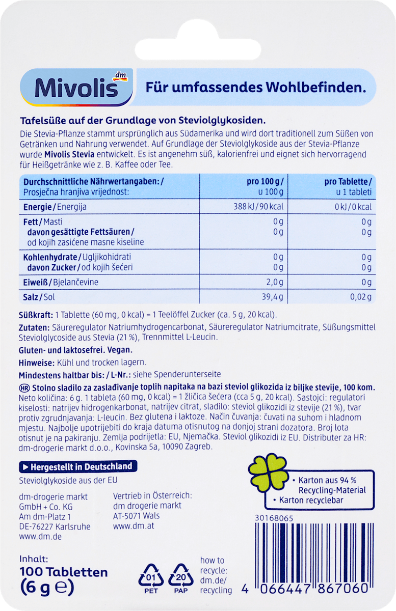 Mivolis Stevia Tabletten, 100 St
