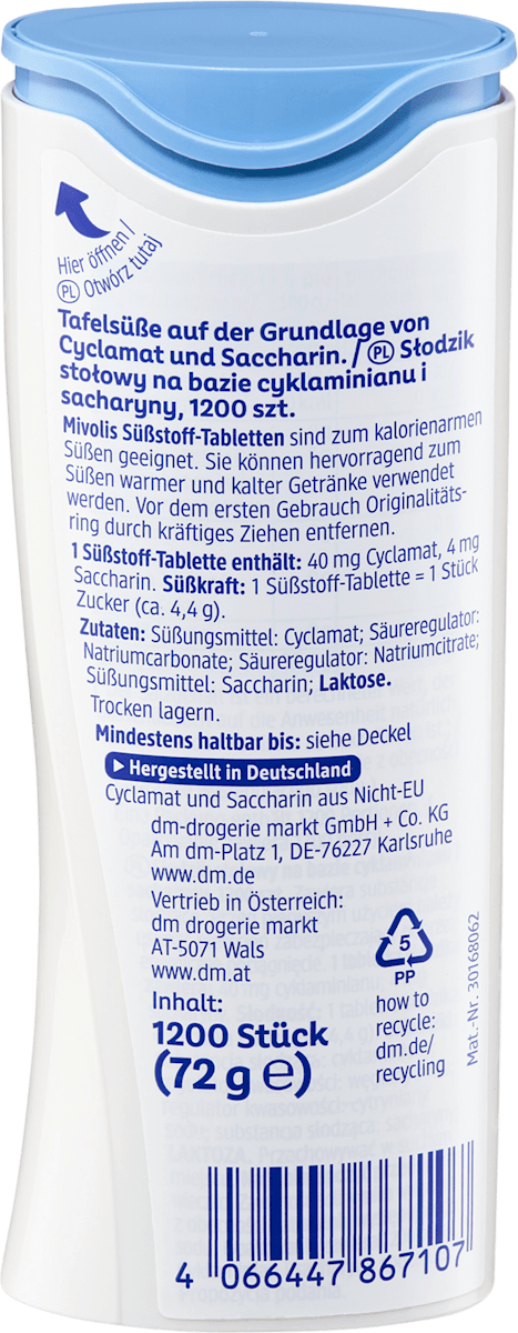 Mivolis Süßstoff Tabletten, 1.200 St