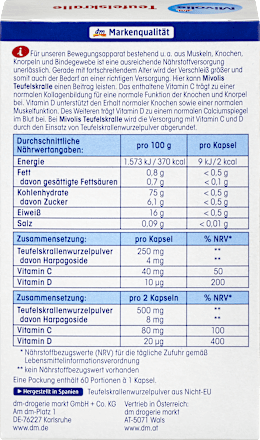 Teufelskralle Kapseln, 60 St, 35 g Mivolis