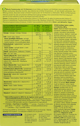 Dextrose, 10 vitaminen, 500 g