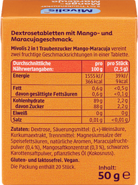 Traubenzucker 2in1, Mango-Maracuja, 50 g