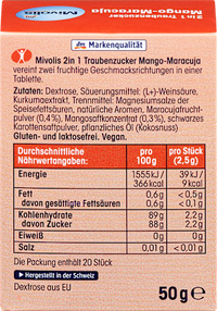 Dextrose 2-in-1, Mango-Passievrucht, 50 g