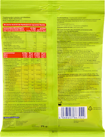 Traubenzucker Lutscher Erdbeere Apfel, 75 g