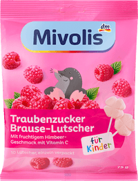 Traubenzucker Lutscher Himbeere, 75 g