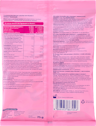 Traubenzucker Lutscher Himbeere, 75 g