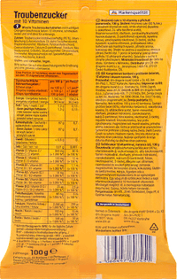 Traubenzucker, Orange mit 10 Vitaminen, 100 g