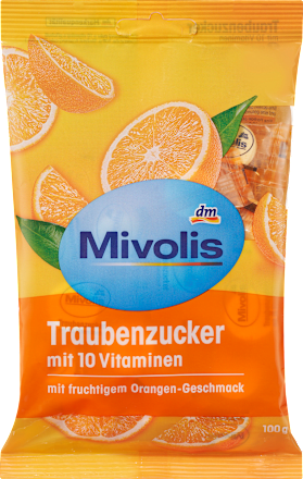 Traubenzucker, Orange mit 10 Vitaminen, 100 g