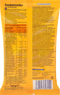Dextrose, sinaasappel met 10 vitaminen, 100 g