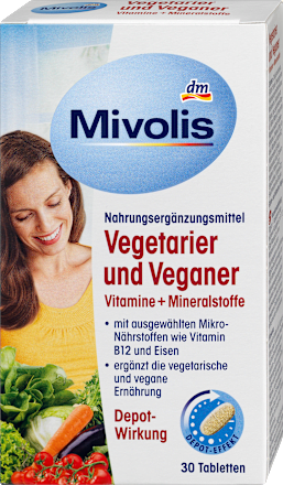Vegetariërs en veganisten Vitaminen + Mineralen, tabletten 30 stuks, 46 g