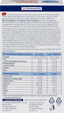Vegetariërs en veganisten Vitaminen + Mineralen, tabletten 30 stuks, 46 g
