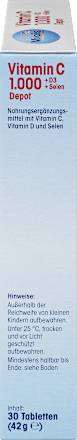 Vitamin C 1000 + D3 + Selen Depot 30 St, 42 g Mivolis