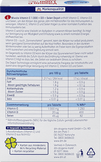 Vitamin C 1000 + D3 + Selen Depot 30 St, 42 g Mivolis