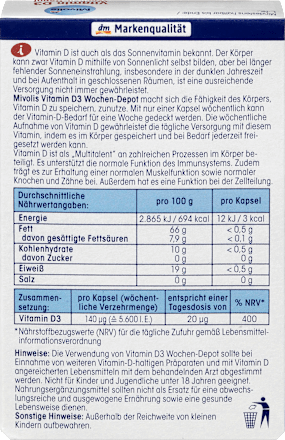 Vitamin D3 5600 I.E. Wochen-Depot Weichkapseln 12 St., 5 g Mivolis
