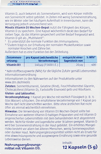 Vitamin D3 5600 I.E. Wochen-Depot Weichkapseln 12 St, 5 g