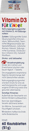 Vitamine D3 voor kinderen, kauwtabletten 60 stuks, 51 g