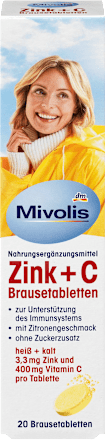 Zink + C Brausetabletten 20 St., 82 g Mivolis