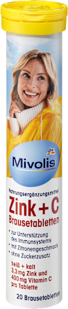 Zink + C Brausetabletten 20 St., 82 g Mivolis