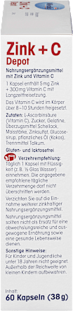 Zink + C Depot Capsules 60 stuks, 60 stuks