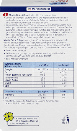 Zink + C Depot Capsules 60 stuks, 60 stuks