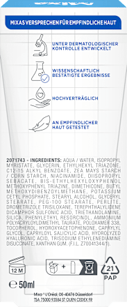 Feuchtigkeitscreme LSF 50, 50 ml Mixa