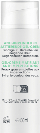 Gel-Creme mattierend Anti-Unreinheiten, 50 ml Mixa