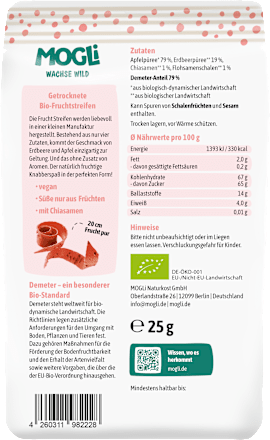 Fruchtgummi Streifen Erdbeere & Apfel, ab 3 Jahren, 25 g